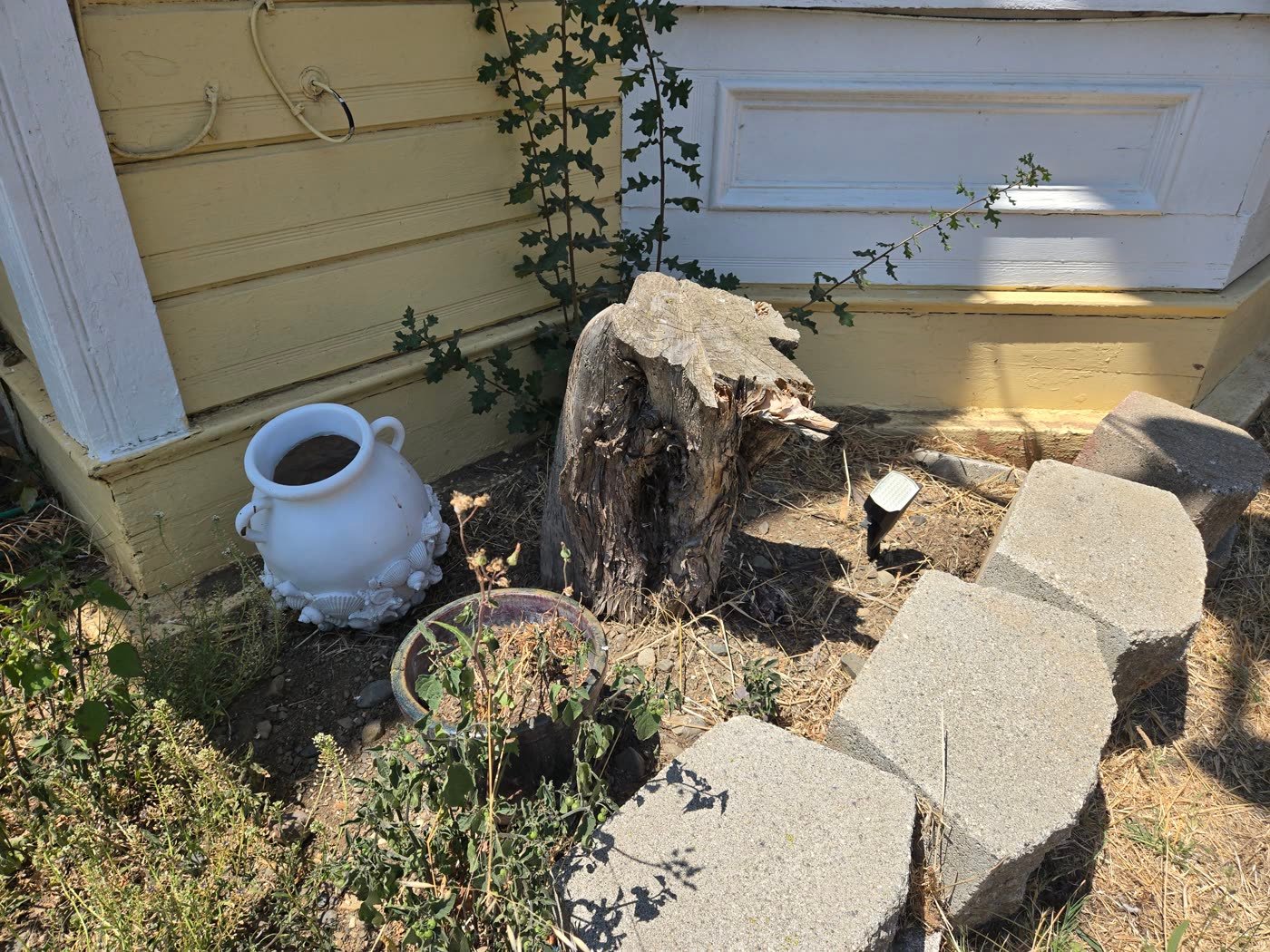 Close grinding work alongside finished hardscape.